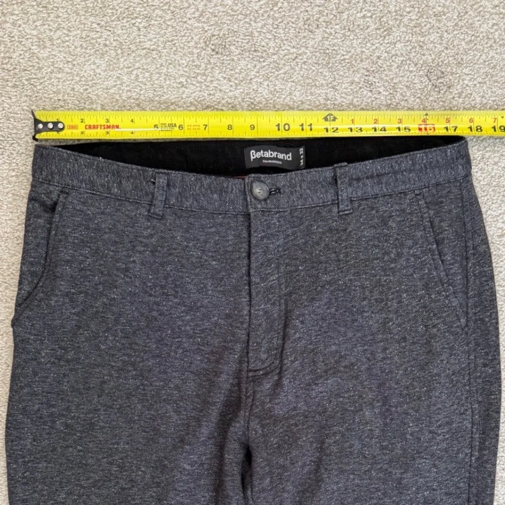 Betabrand Dress Pant Sweatpants Charcoal Heather Gray Straight Leg 34X32‎